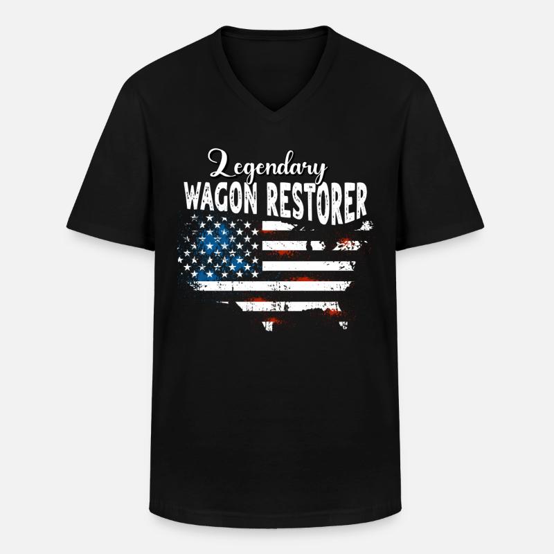 Wagenrestaurator US - Männer-T-Shirt mit V-Ausschnitt - Schwarz
