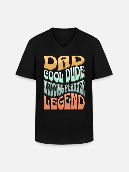 Papa Wedding Planner - T-shirt col V Homme - noir