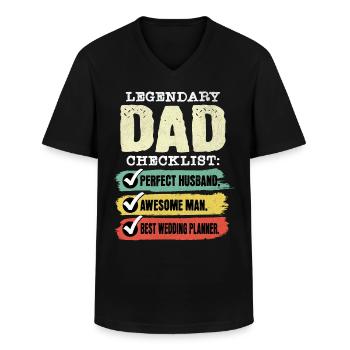 Dad Wedding Planner Father's Day - Men's V-Neck T-Shirt - black - Front - AI Model Male 178 dark (178cm)