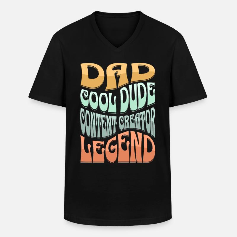 Papa Content Creator - Männer-T-Shirt mit V-Ausschnitt - Schwarz