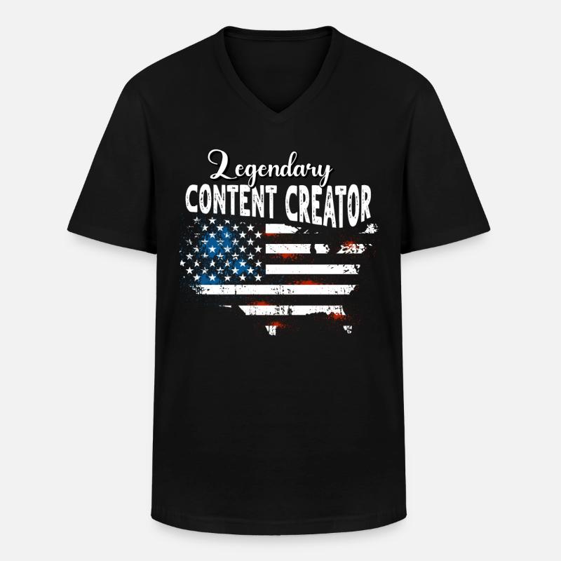 Content Creator US - Men's V-Neck T-Shirt - black