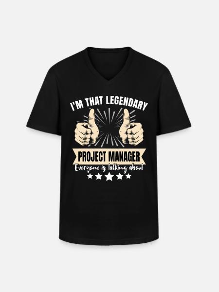Legendary Project Manager - Men's V-Neck T-Shirt - black