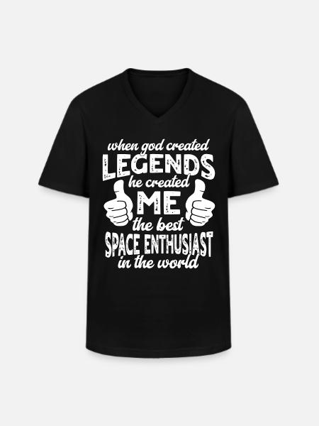wBest Space Enthusiast Legend - Men's V-Neck T-Shirt - black