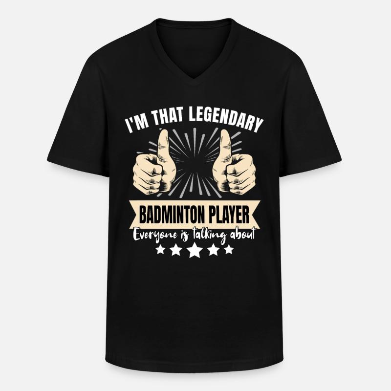 Legendärer Badmintonspieler - Männer-T-Shirt mit V-Ausschnitt - Schwarz