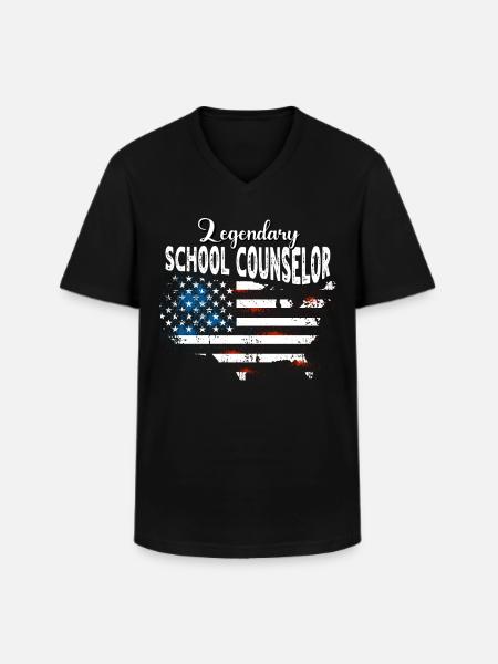 Schulberater US - Männer-T-Shirt mit V-Ausschnitt - Schwarz