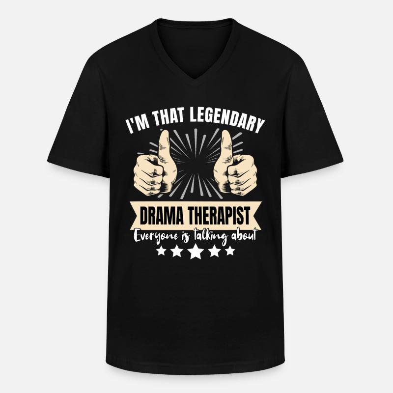 Legendärer Dramatherapeut - Männer-T-Shirt mit V-Ausschnitt - Schwarz