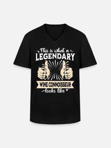 Legendary wine connoisseur - Men's V-Neck T-Shirt - black