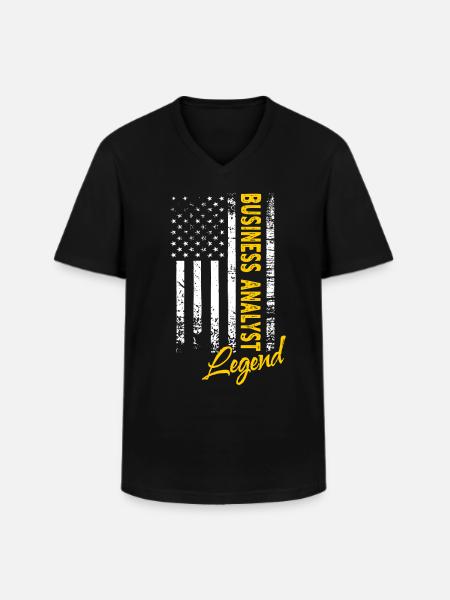 Business Analyst Legend - Men's V-Neck T-Shirt - black