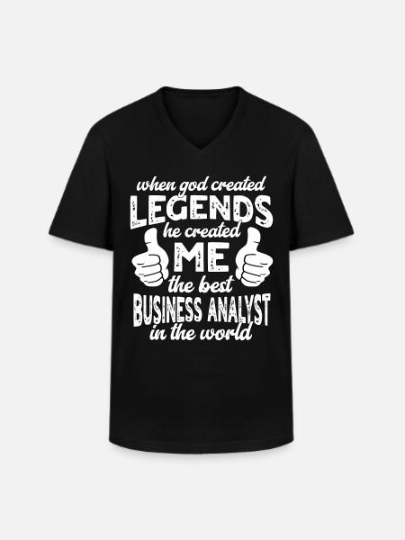 Best Business Analyst Legend - Men's V-Neck T-Shirt - black