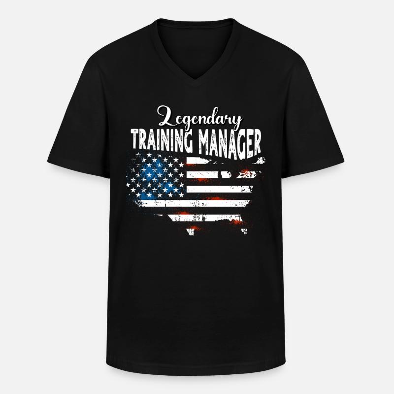 Schulungsleiter US - Männer-T-Shirt mit V-Ausschnitt - Schwarz