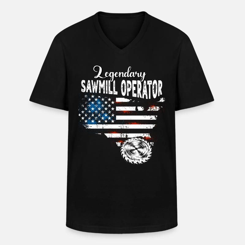 Sägewerksarbeiter US - Männer-T-Shirt mit V-Ausschnitt - Schwarz