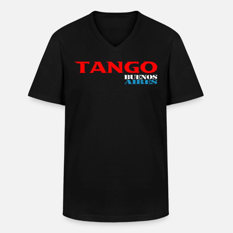 Tango - Männer-T-Shirt mit V-Ausschnitt - Schwarz