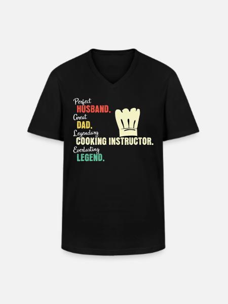Cooking Teacher Dad - Men's V-Neck T-Shirt - black