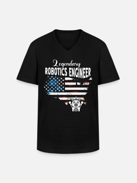 Robotics Engineer US - Men's V-Neck T-Shirt - black