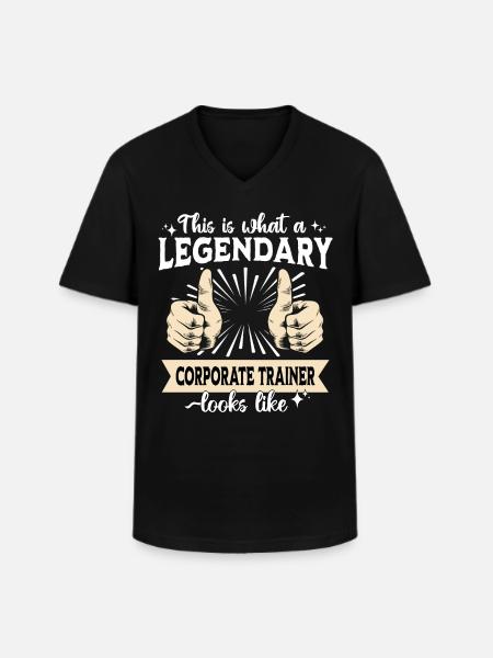 Legendärer Mitarbeitercoach - Männer-T-Shirt mit V-Ausschnitt - Schwarz