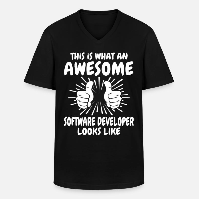 Software Developer - Men's V-Neck T-Shirt - black