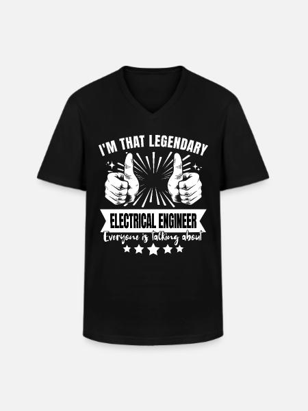 Legendary Electrical Engineer Legend - Men's V-Neck T-Shirt - black