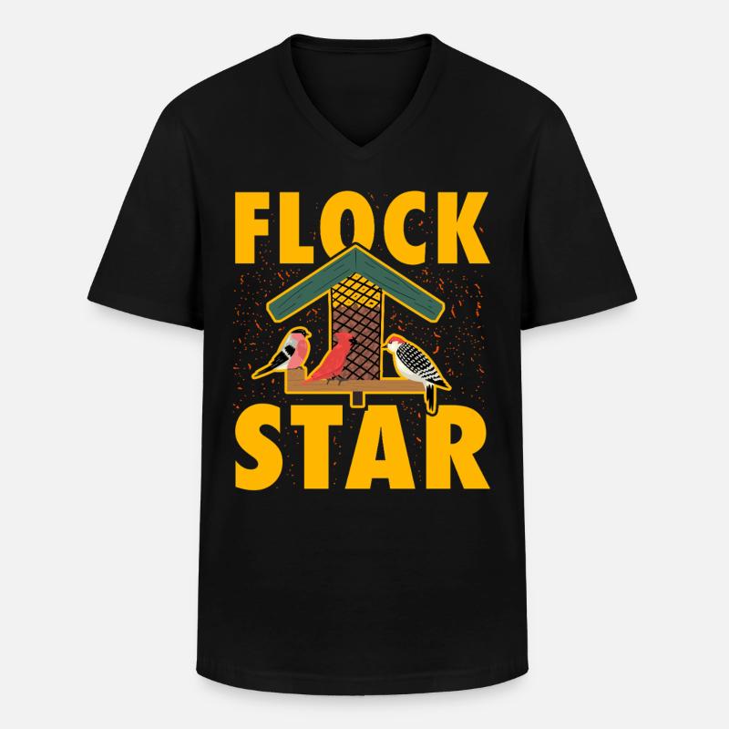 Flock Stern - Männer-T-Shirt mit V-Ausschnitt - Schwarz