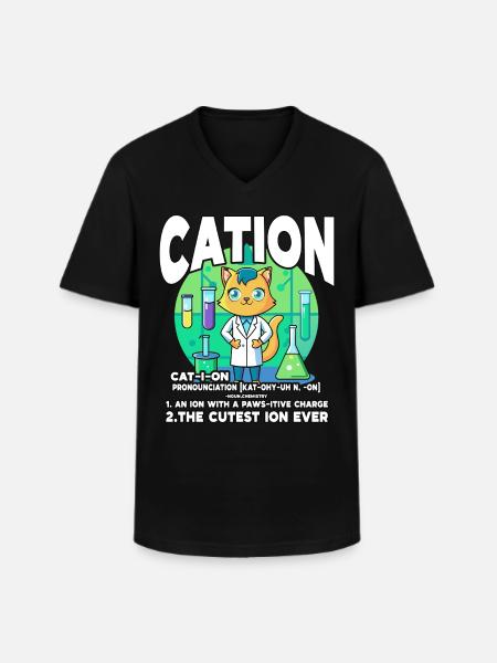 Kation - Männer-T-Shirt mit V-Ausschnitt - Schwarz