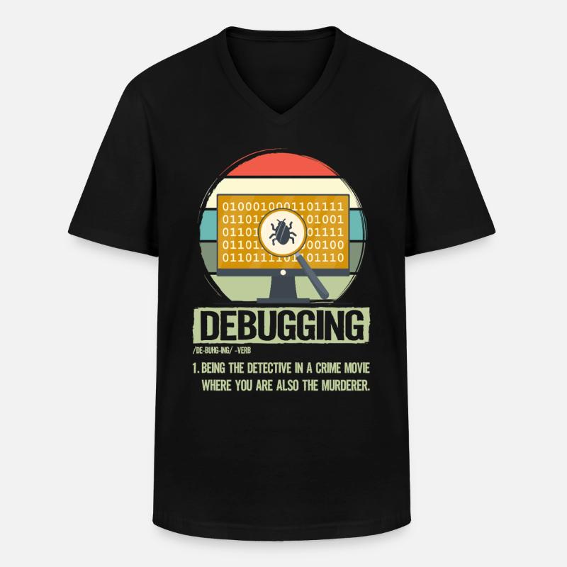 Debuggen - Männer-T-Shirt mit V-Ausschnitt - Schwarz