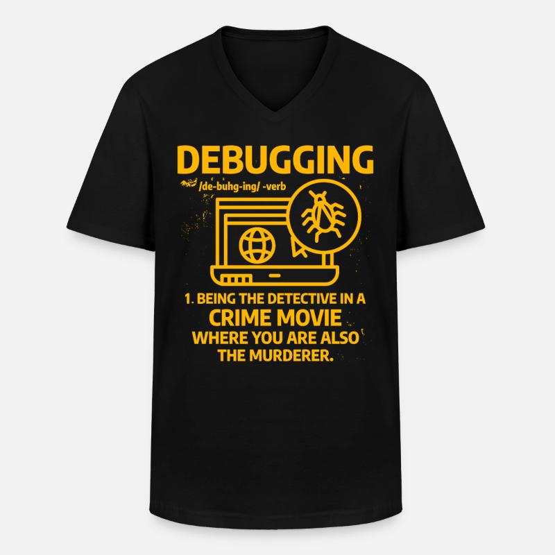 Debuggen - Männer-T-Shirt mit V-Ausschnitt - Schwarz