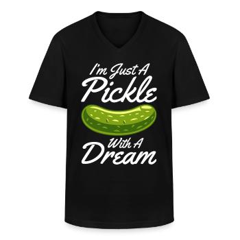 Cornichon à l’aneth Je suis l’un des cornichons - T-shirt col V Homme - noir - Devant - AI Model Male 178 dark (178cm)