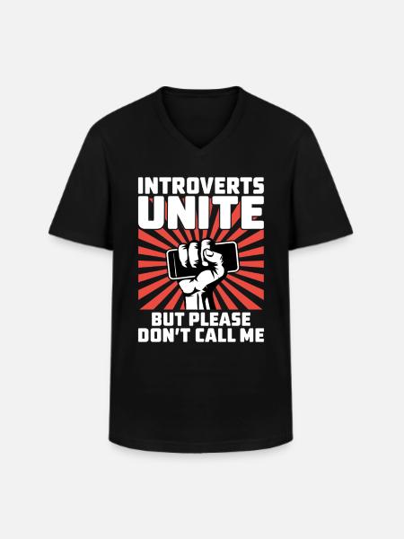 Introverts unite - Men's V-Neck T-Shirt - black