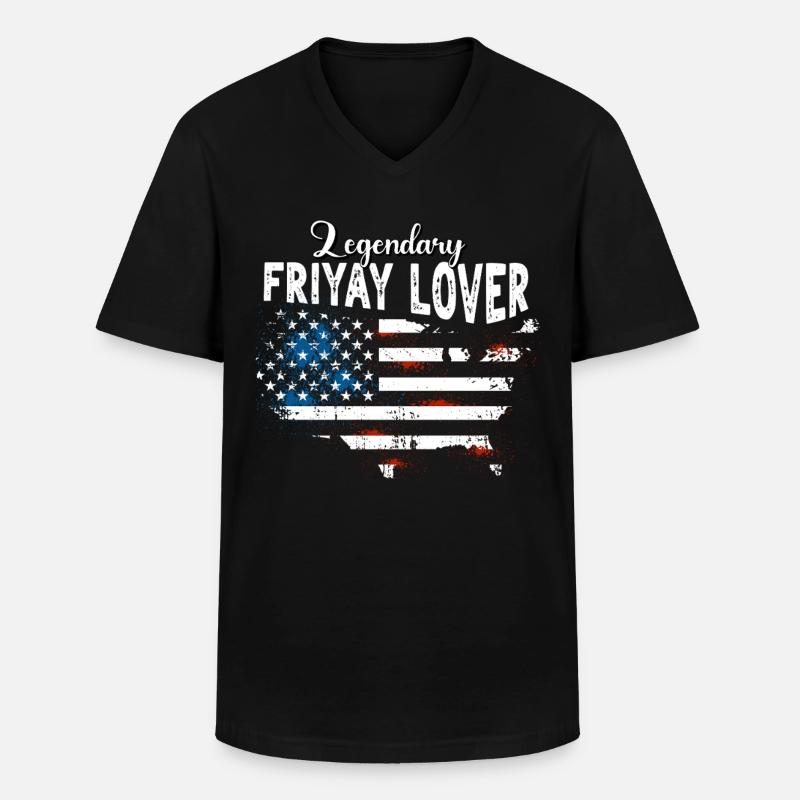 Friyay US - Männer-T-Shirt mit V-Ausschnitt - Schwarz