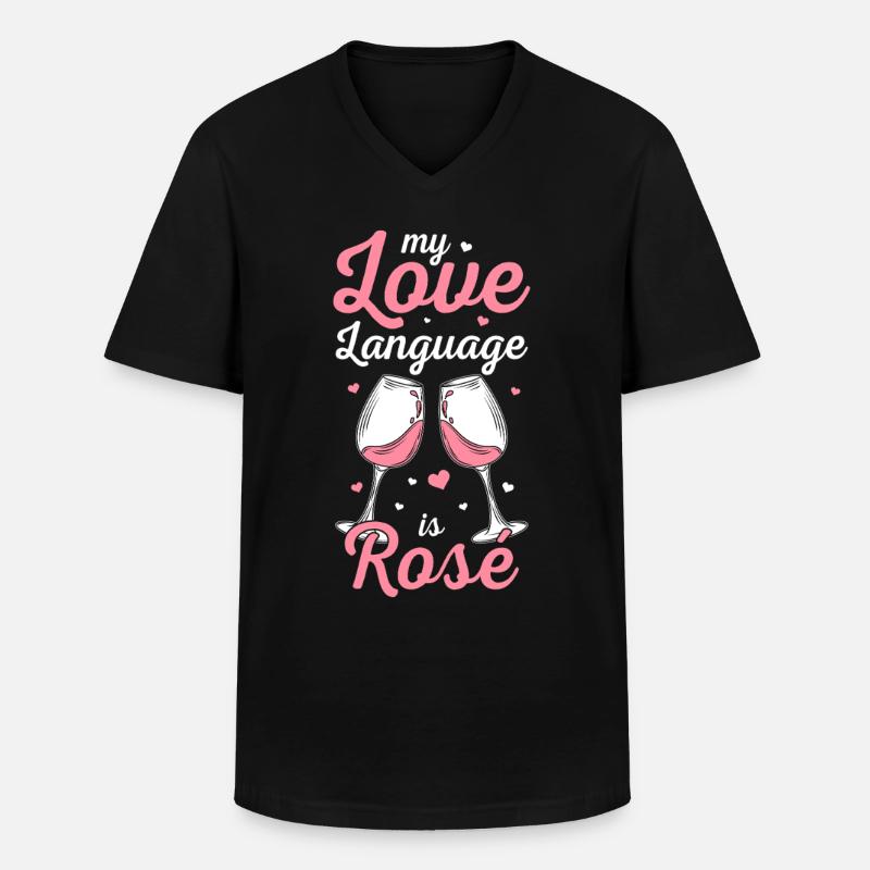Wein Rosé - Männer-T-Shirt mit V-Ausschnitt - Schwarz