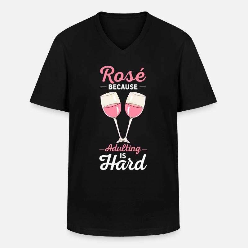 Wine Rosé - Men's V-Neck T-Shirt - black