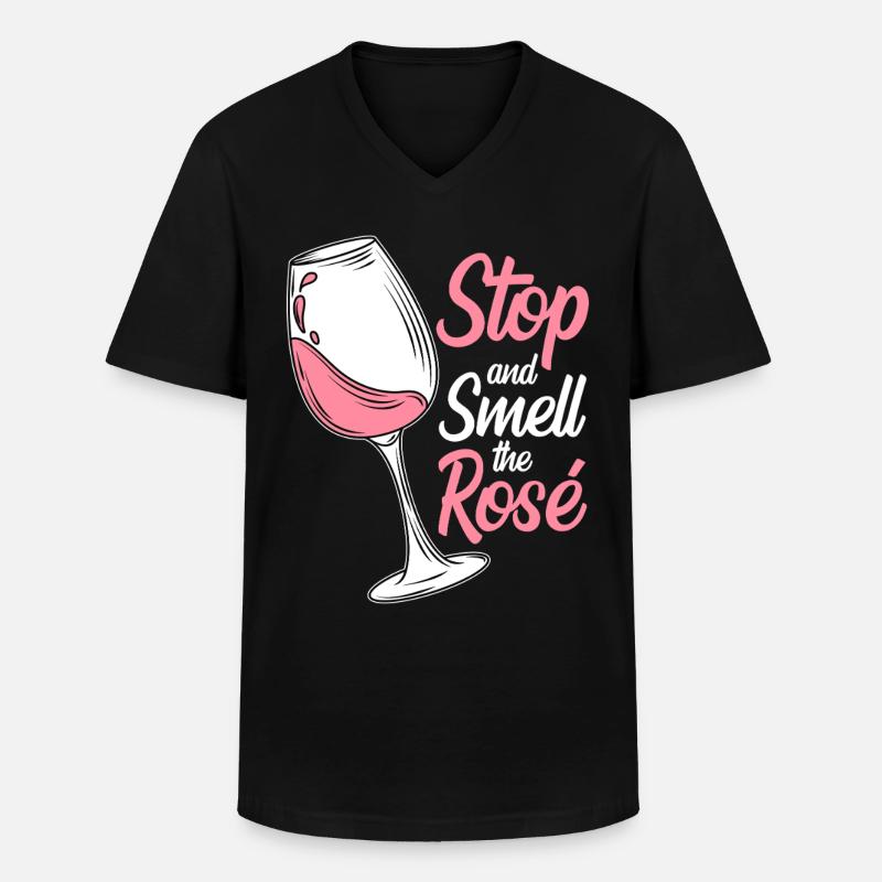 Wein Rosé - Männer-T-Shirt mit V-Ausschnitt - Schwarz