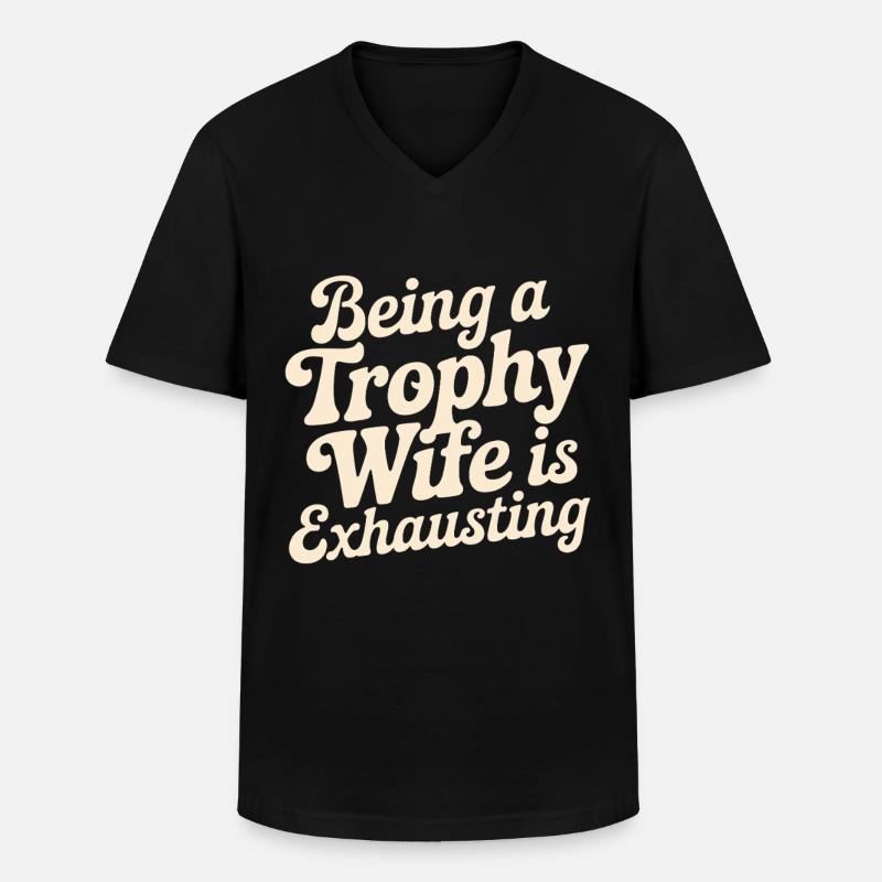 Ehefrau - Männer-T-Shirt mit V-Ausschnitt - Schwarz