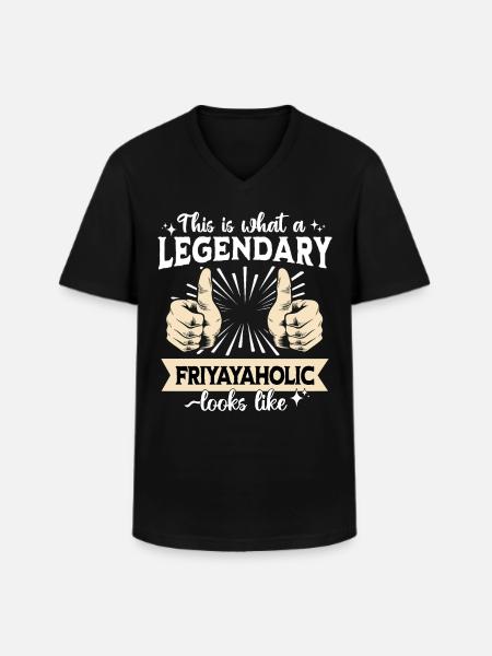 Legendary Friyayaholic - Men's V-Neck T-Shirt - black