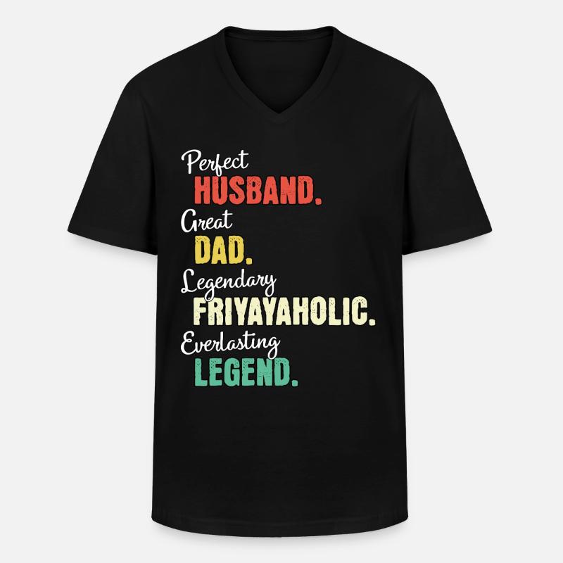 Friyayaholic Papa - Männer-T-Shirt mit V-Ausschnitt - Schwarz
