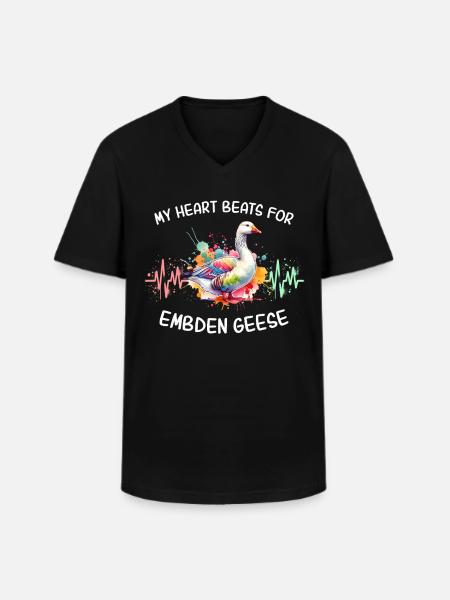 Emdengan's Heart Line - Men's V-Neck T-Shirt - black