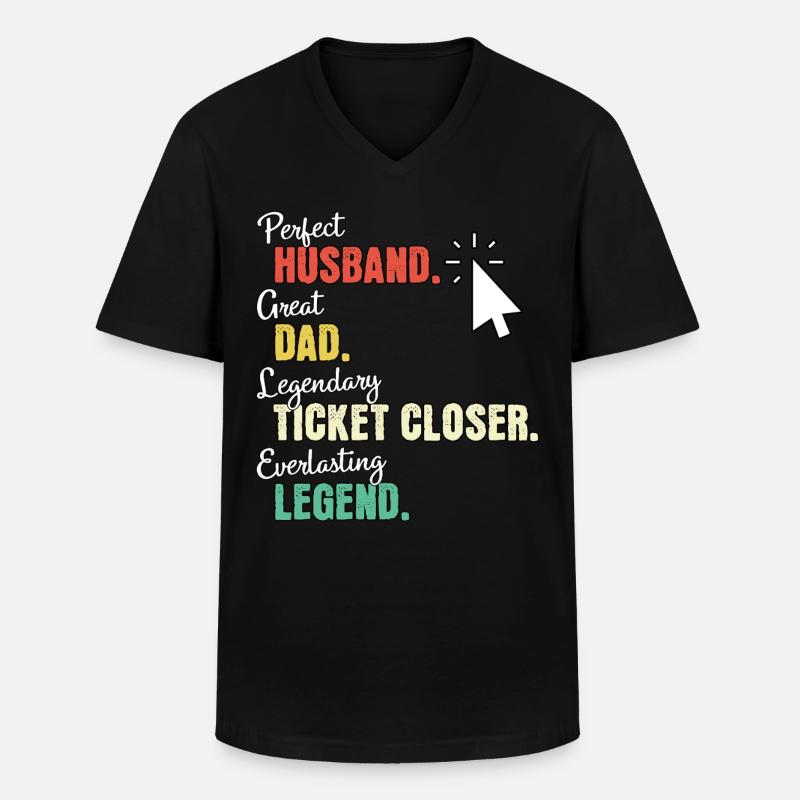 IT Ticket Papa - Männer-T-Shirt mit V-Ausschnitt - Schwarz