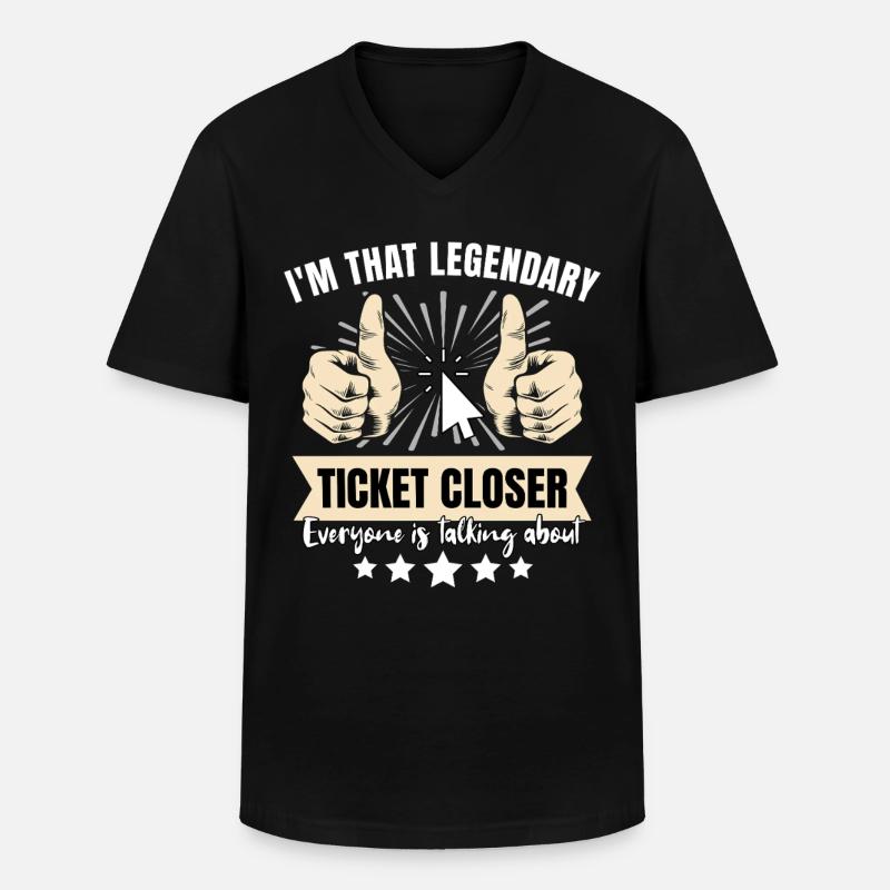 Legendärer IT Ticket - Männer-T-Shirt mit V-Ausschnitt - Schwarz