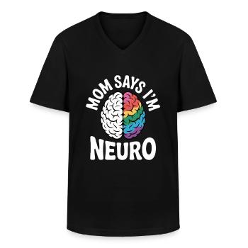 Neurodivers - Men's V-Neck T-Shirt - black - Front - AI Model Male 178 dark (178cm)