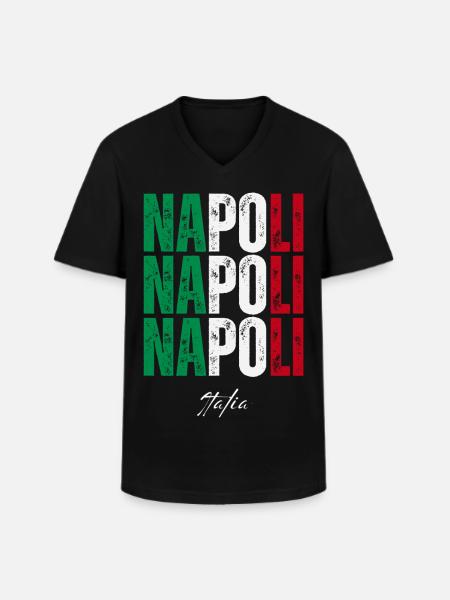 Naples Italy, souvenir of Naples - Men's V-Neck T-Shirt - black