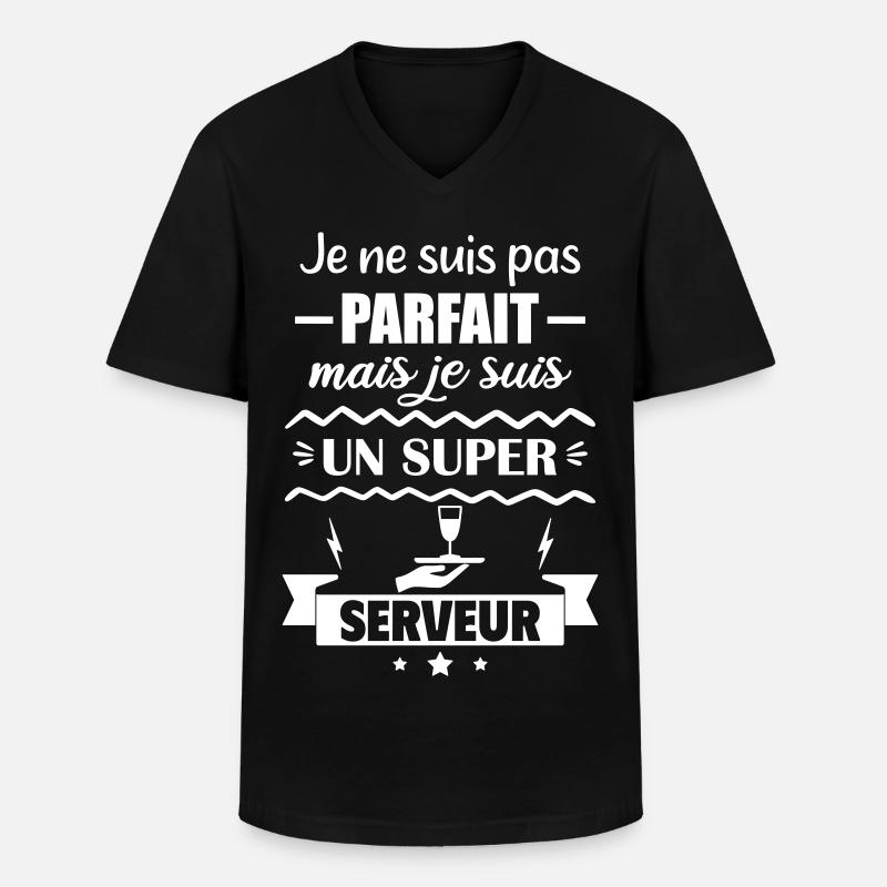 Nicht perfekt, aber toller Server - Männer-T-Shirt mit V-Ausschnitt - Schwarz