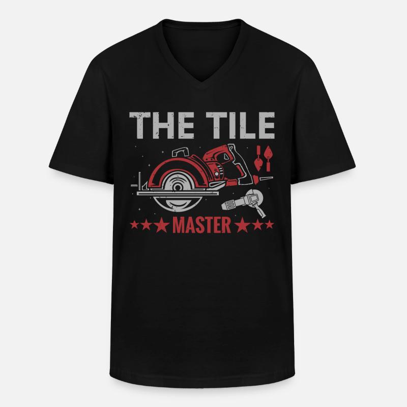 Beruf Bester Fliesenleger Geschenk-Idee - Männer-T-Shirt mit V-Ausschnitt - Schwarz