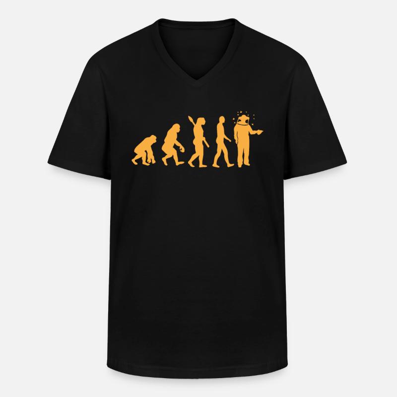 Evolution Beekeeper Beekeeping Bee Whisperer - Men's V-Neck T-Shirt - black