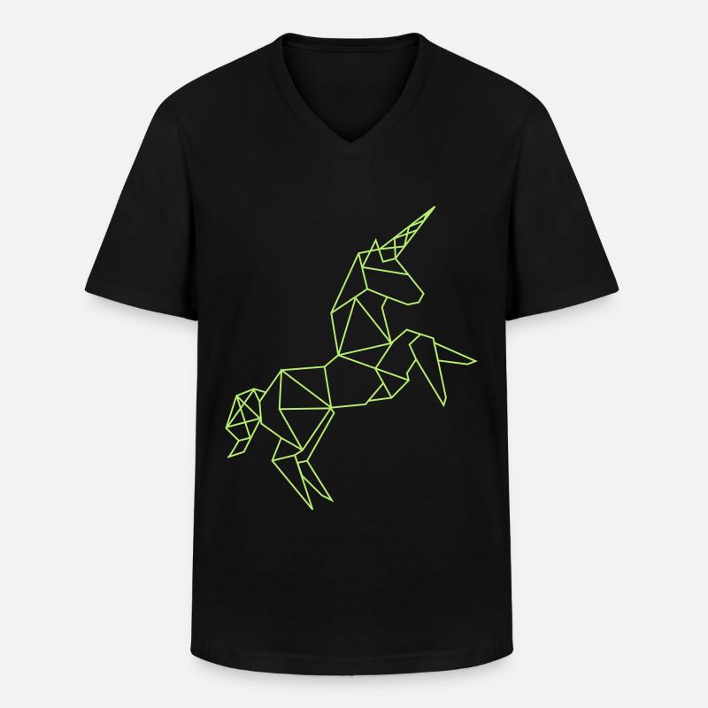 Einhorn Grafik - Männer-T-Shirt mit V-Ausschnitt - Schwarz