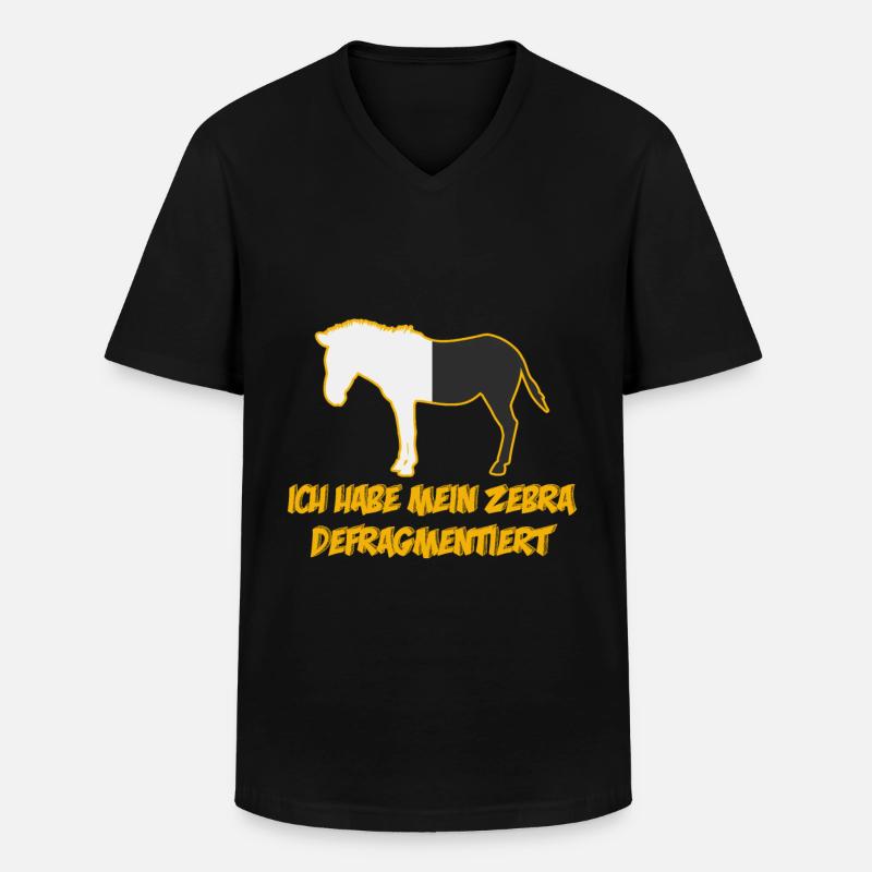 Zebra Defragmentiert Informatiker - Männer-T-Shirt mit V-Ausschnitt - Schwarz