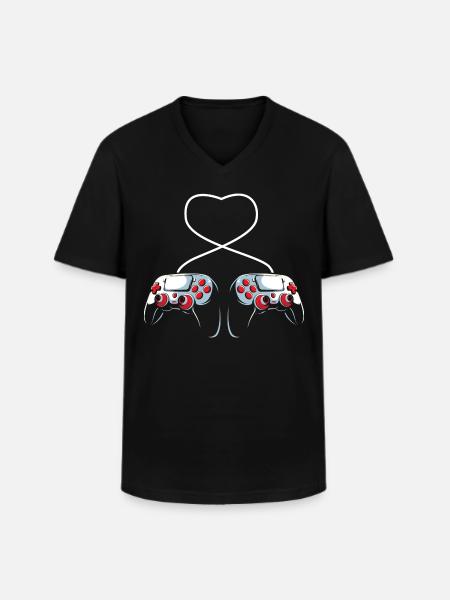 San Valentino Gaming 14 febbraio Videogioco - Maglietta da uomo classica con scollo a V - nero