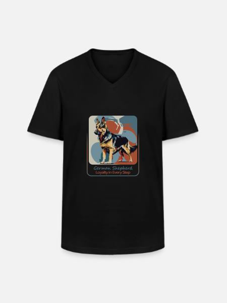 Fidèle compagnon berger - T-shirt col V Homme - noir
