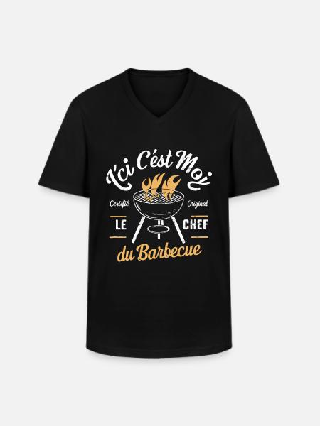 The Barbecue Chef - Men's V-Neck T-Shirt - black