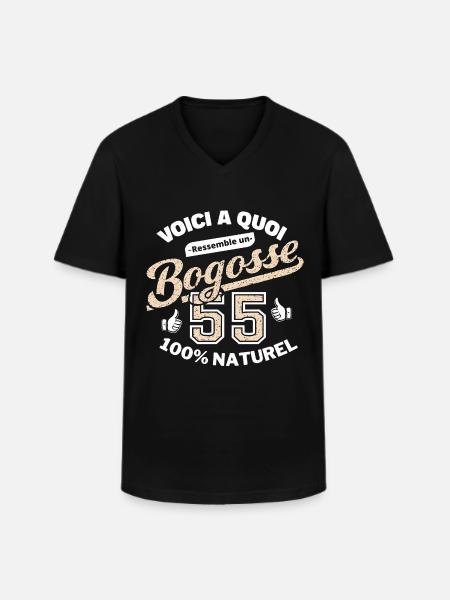55-jährige Bogosse - Männer-T-Shirt mit V-Ausschnitt - Schwarz