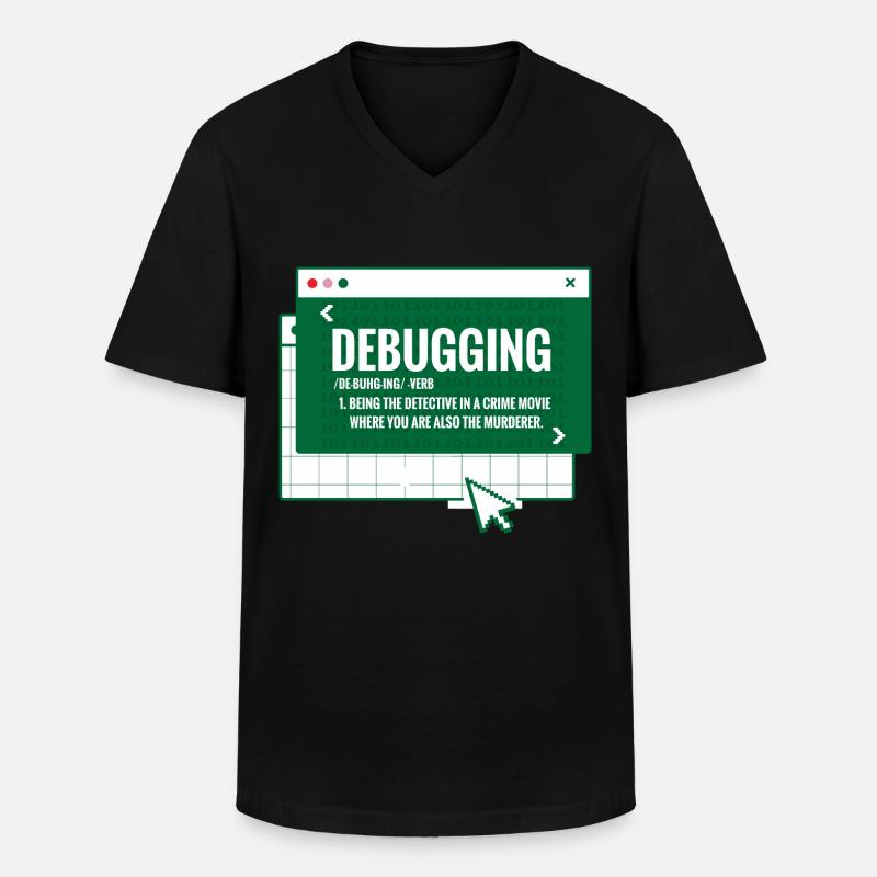 Debuggen - Männer-T-Shirt mit V-Ausschnitt - Schwarz