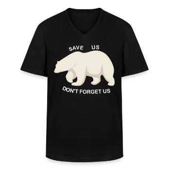 Sauver les ours polaires - T-shirt col V Homme - noir - Devant - AI Model Male 178 dark (178cm)